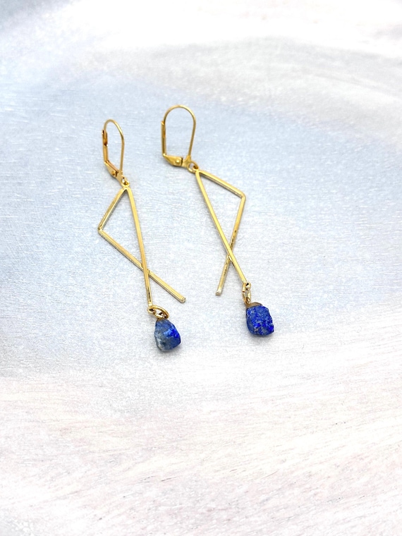 Lapis Lazul Modern Earring