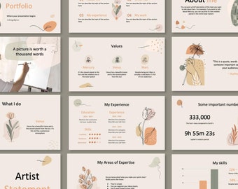 Editable Artist Portfolio PowerPoint Template | Creative and Professional Design for Any Presentation