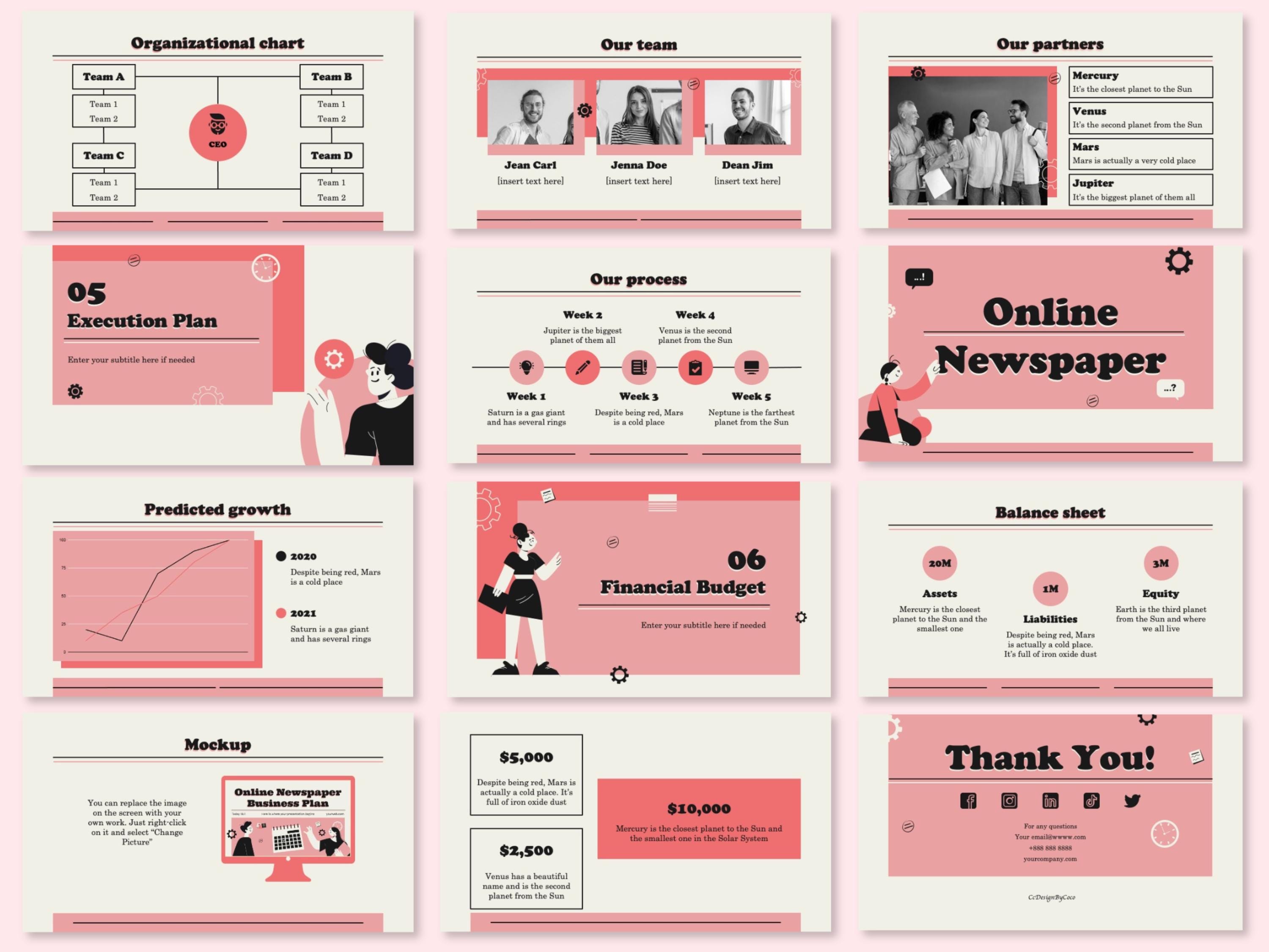 Customizable Powerpoint Presentation Template | Modern Pink & Black ...