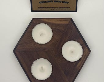 Handmade Hexagon Tealight Candle Holder