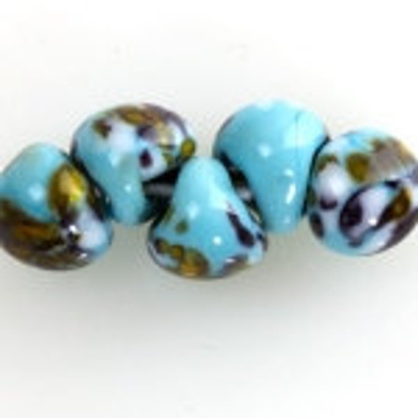 10 Teardrop Handmade Lampwork Beads - Antigua, 11mm (22794)