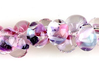 10 Teardrop Handmade Lampwork Beads - First Love 13mm (TD-93)