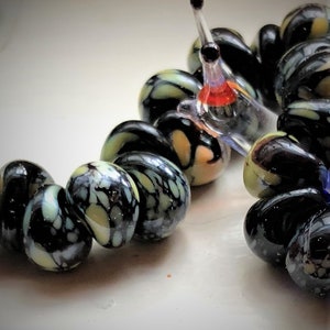 10 Opaque Teardrop Handmade Mini  Lampwork Beads -Addison, 4mm (2554)