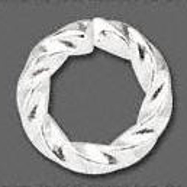 50 Fancy Twist Silver-plated Jumprings - 6.0mm 16 gauge