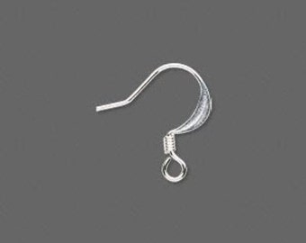 24 Silver-plated earwires, 21 gauge with open loop