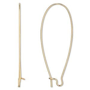 May include: Gold-toned earring findings with a loop at the top and a hook at the bottom.
