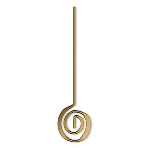 12 Swirl End Antiqued Gold-plated Head Pins, 19 gauge.