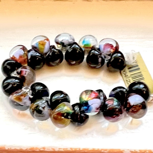 10 Handmade Lampwork Beads - Partytime 13mm (22789)