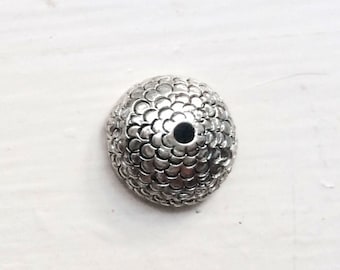 2 acorn kraal caps 12.5x5mm in Boulder zilver, past 10-12mm kraal.