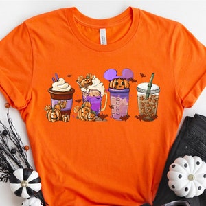 Disney Halloween Drinks Shirt, Halloween Fall Pumpkin Spice Coffee Latte Shirt, Halloween Gift, Halloween Costume, Disneyland Tee