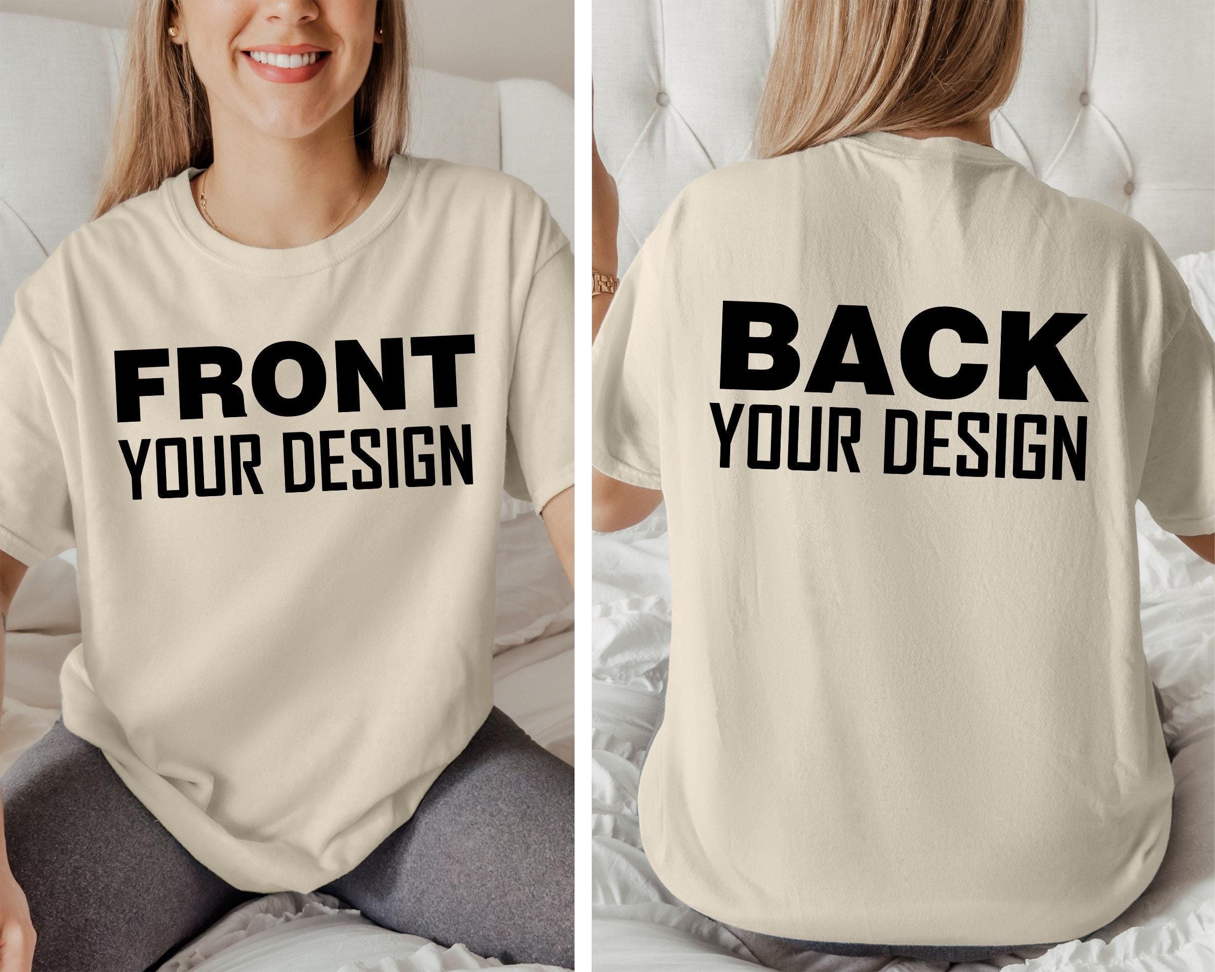 Back and Front Custom Text/Photo Shirts, Personalized Name or Logo Tee, Add Your Own Design, Custom Business Logo Design Shirts