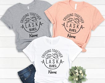 Custom Cruising Together Alaska 2025 Shirt, Alaska Squad Shirt, Personalized Family Matching Trip Shirts, Travel Shirt, Group Cruise Shirts