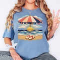 Comfort Colors® Beach Sunset Shirt, Coastal Summer Graphic Tee, Cute Ocean Vacation T Shirt, Tropical Womens Top, Print Only — Not Yarn