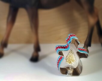 Tiny Bottle Brush Tree in a Vintage Cookie Cutter - Christmas - cottagecore - farmhouse - christmas kitchen - rustic - snowman