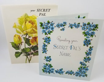 Pair of Vintage Unused Greeting Cards - Secret Pal - 1940s - NOS - Ephemera - Unsigned - USA - Vintage Happy Mail - Snail Mail Nostalgia