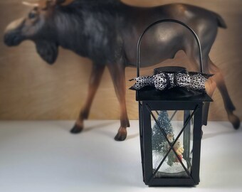 Bottle Brush Tree with Kids Lantern Diorama Decoration - lantern - prim - rustic - repurposed - winter - christmas - children - upcycle