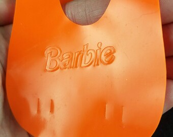 Vintage Barbie Life Vest - Orange Plastic - Barbie Life Preserver - Barbie PFD - 1999