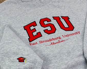 Sweat-shirt brodé universitaire ESU personnalisé, cadeau ras du cou universitaire pour la rentrée