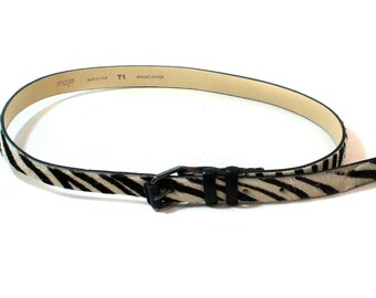 2.5 Wide High Waist Animal Print Belt Leopard to Solid Tan S//M