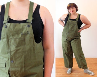 1940\u2019s USN US Navy cinch waist Deck coveralls sz small Vintage WWII Green Overalls