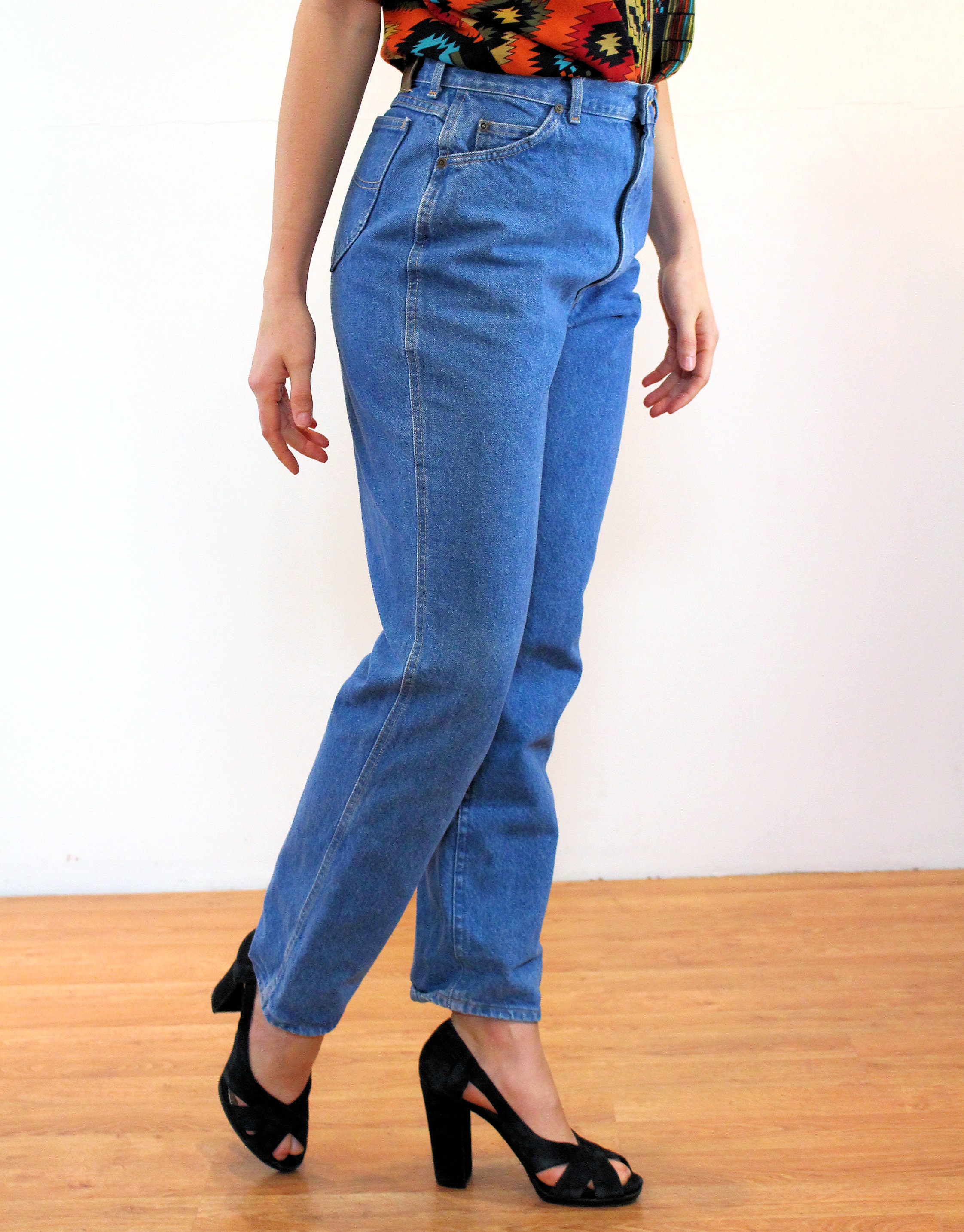 80s Lee Blue Jeans 31 x 31 Vintage Highwaisted Cotton Denim | Etsy