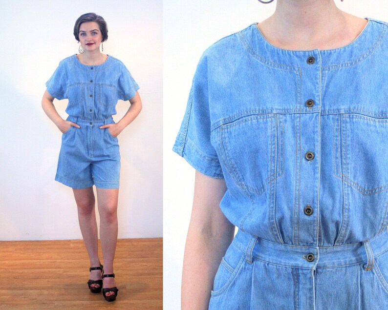 blue jean rompers