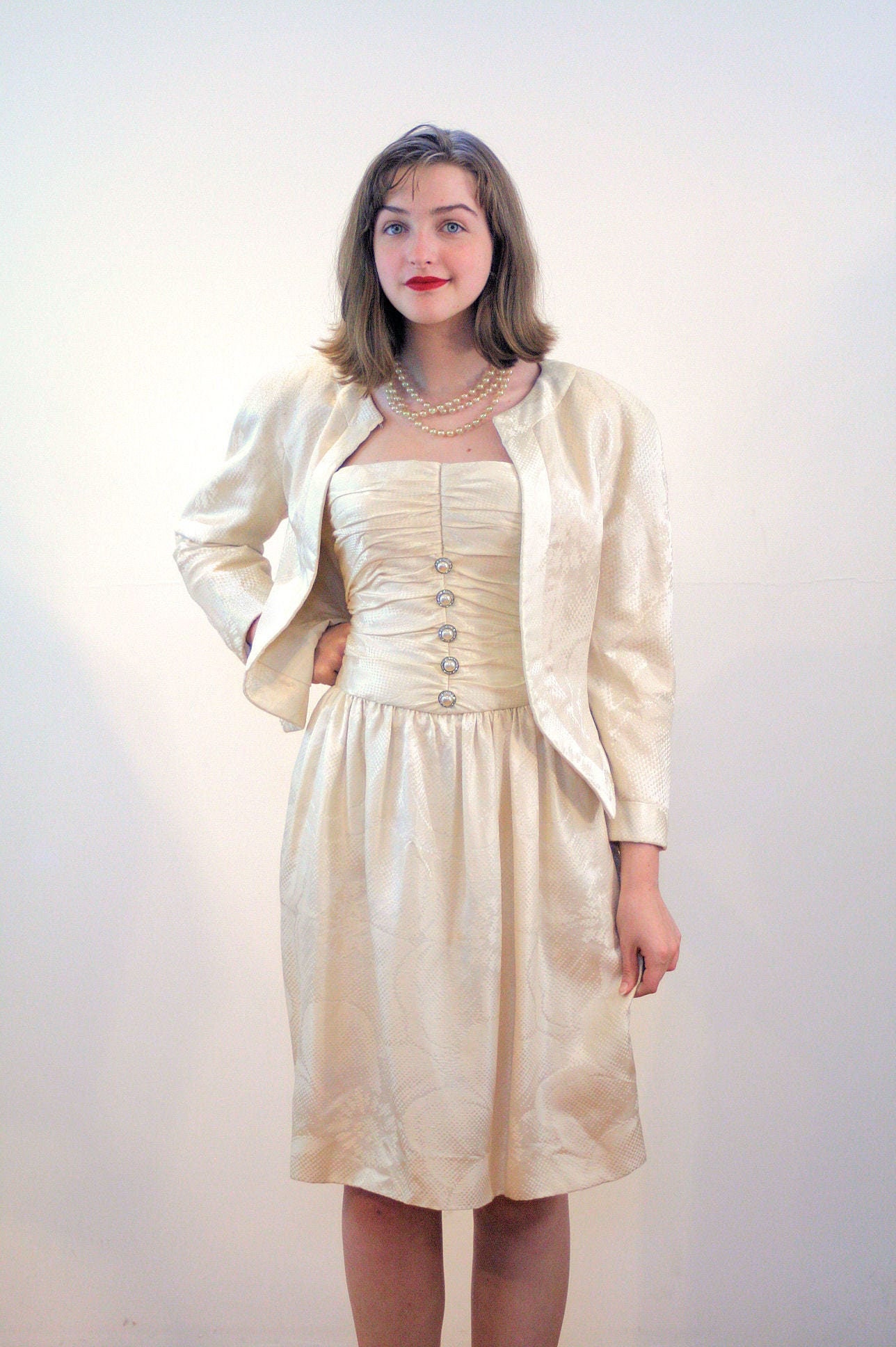 80s Bob Mackie Dress Suit XS Vintage 