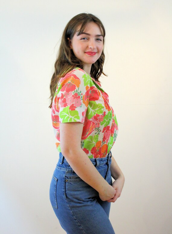 70's Floral Blouse
