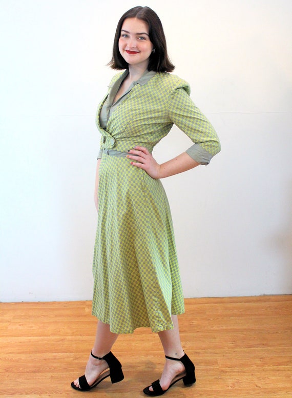 50s Checkered Halter Dress & Jacket S, Vintage Mi… - image 4