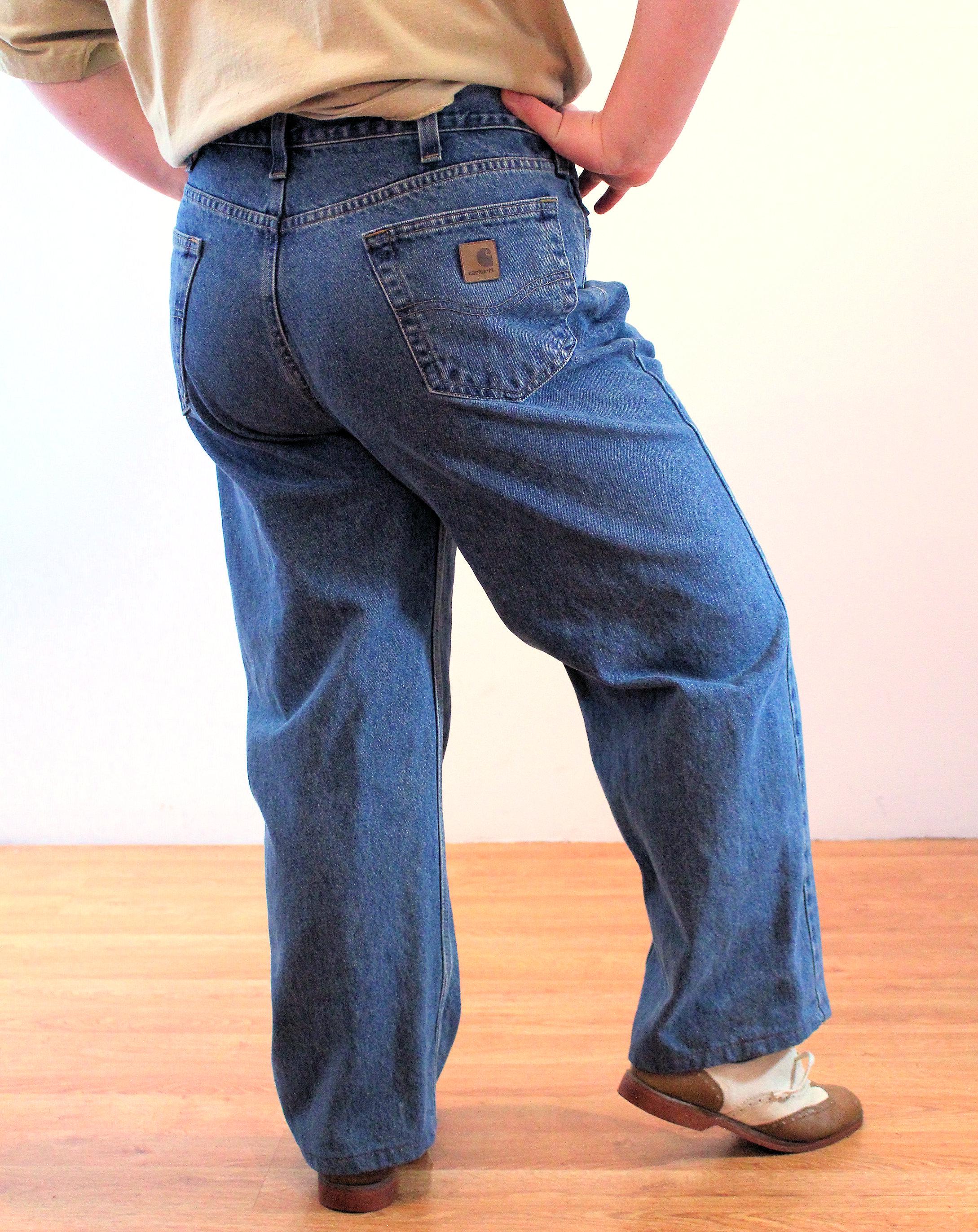 Carhartt 36x32 Men's Blue Jeans 100% Cotton Mexico Straight