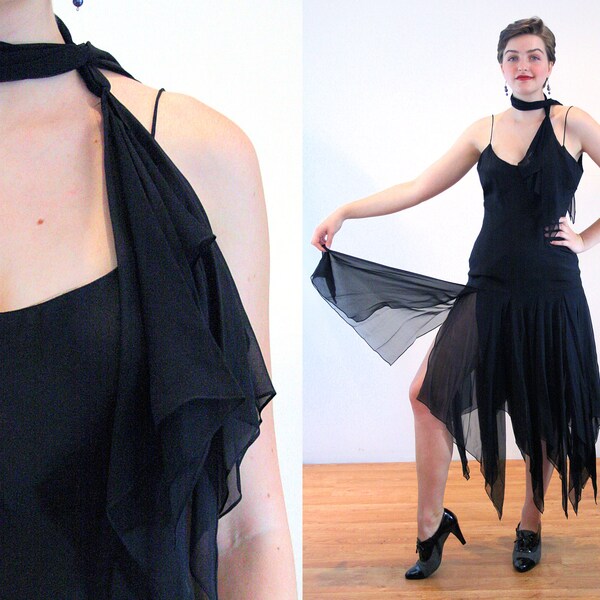 Elegant Open Robe Set - Lace Slip Dress & Chiffon Scarf for Fall