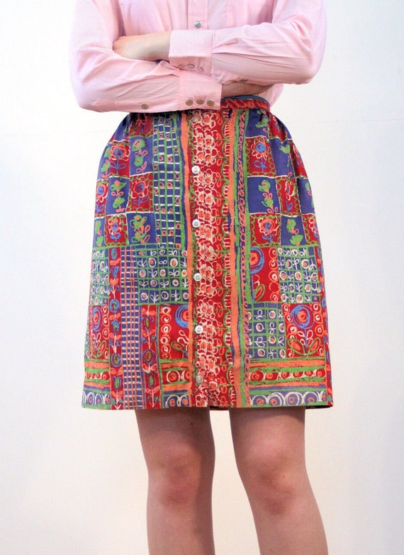 Last Chance! - 60s Colorful Mod Skirt XS, Vintage… - image 5