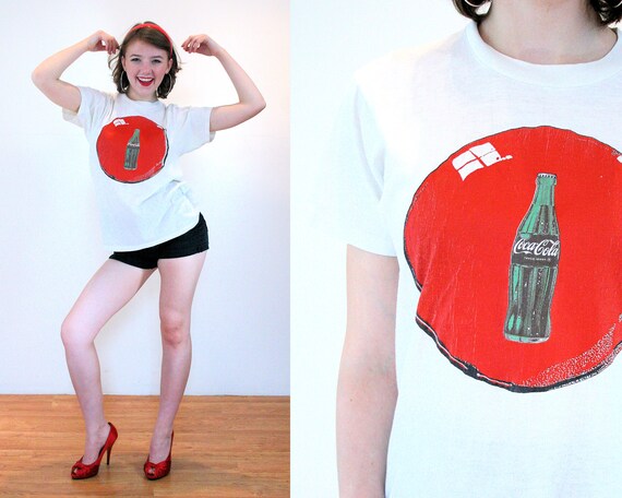 80s Coca Cola T-shirt S Vintage Red 