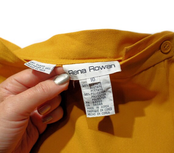 80s "Rena Rowan" Yellow Skirt M, Vintage Mustard … - image 7