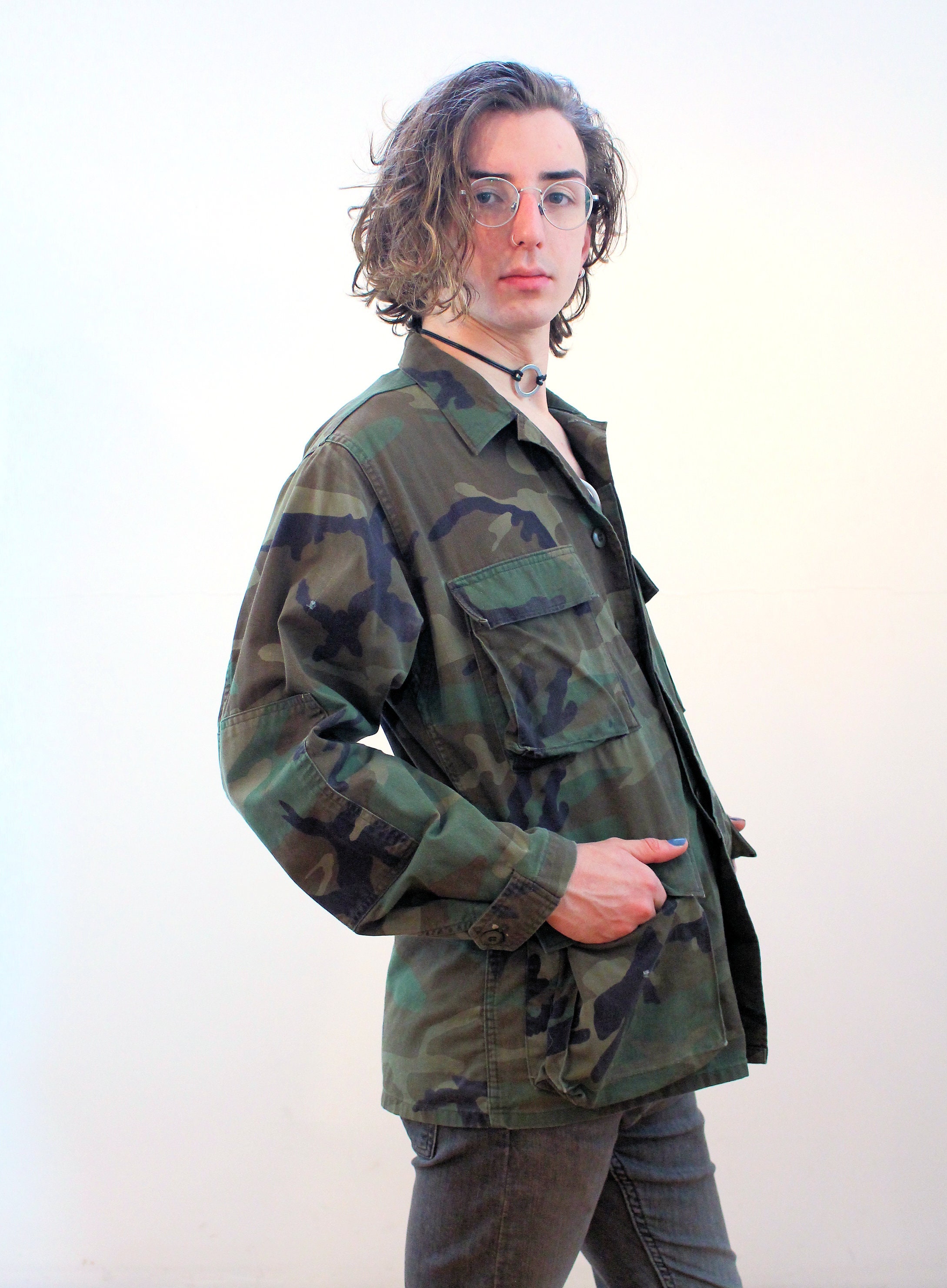 60s Woodland Camo Jacket S, Vintage Olive Camouflage US Army 60s Woodland Camo Jacket S, Vintage Olive Camouflage US Army