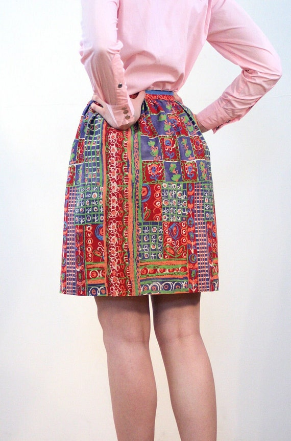 Last Chance! - 60s Colorful Mod Skirt XS, Vintage… - image 3