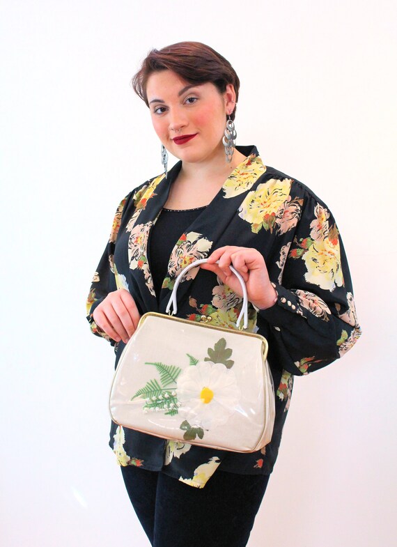 60s JR Vinyl Flower Purse, Vintage Julius Resnick
