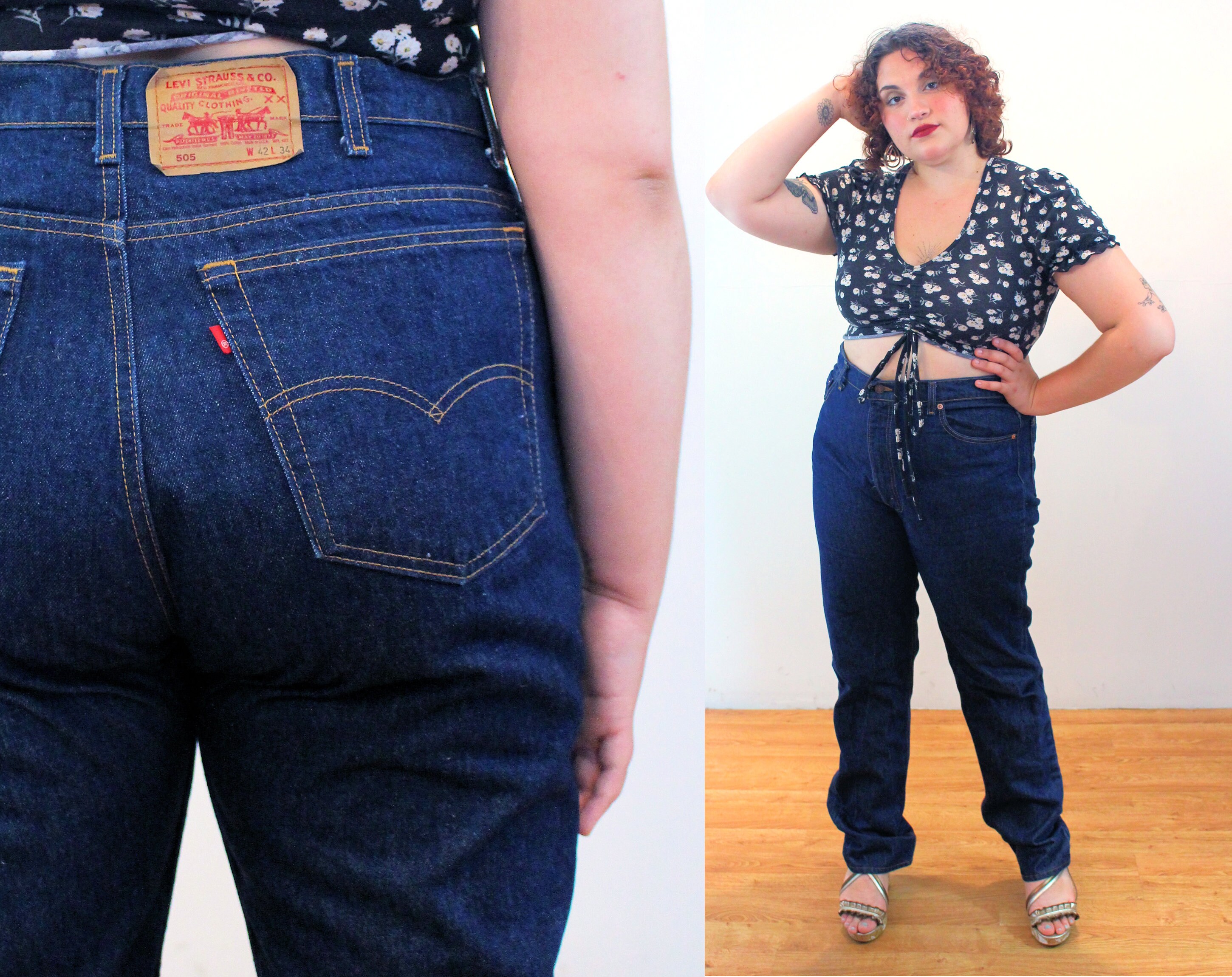 80s Levi's 505 Jeans 42 X 34 Vintage Plus Size Rare Dark - Etsy