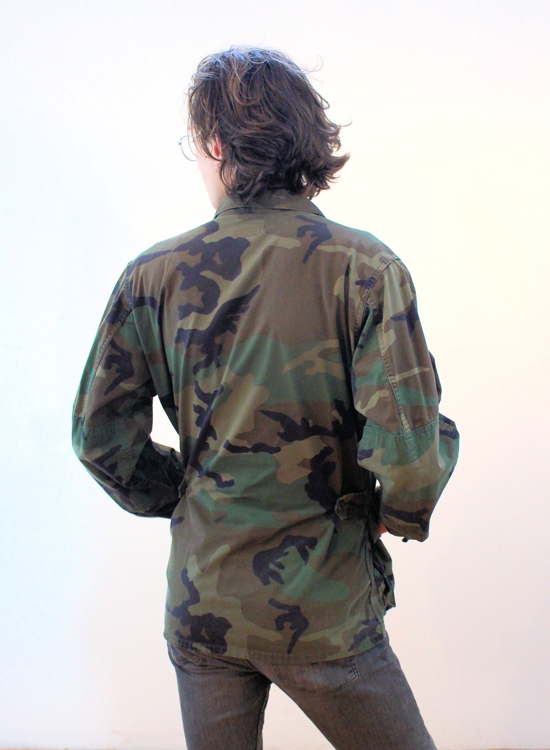 60s Woodland Camo Jacket S, Vintage Olive Camouflage US Army 60s Woodland Camo Jacket S, Vintage Olive Camouflage US Army