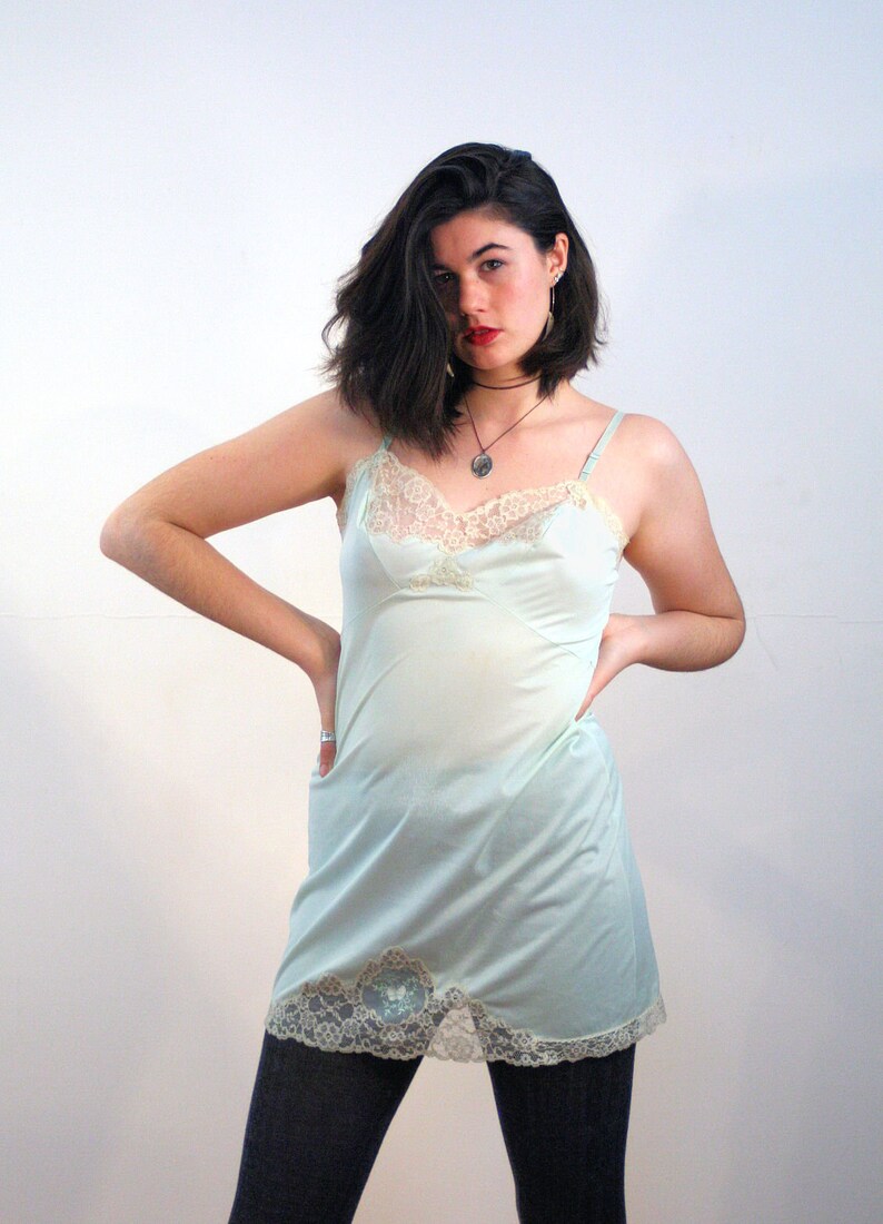 60s Van Raalte Slip M Mint Green Slip Nylon Butterfly Slip Etsy