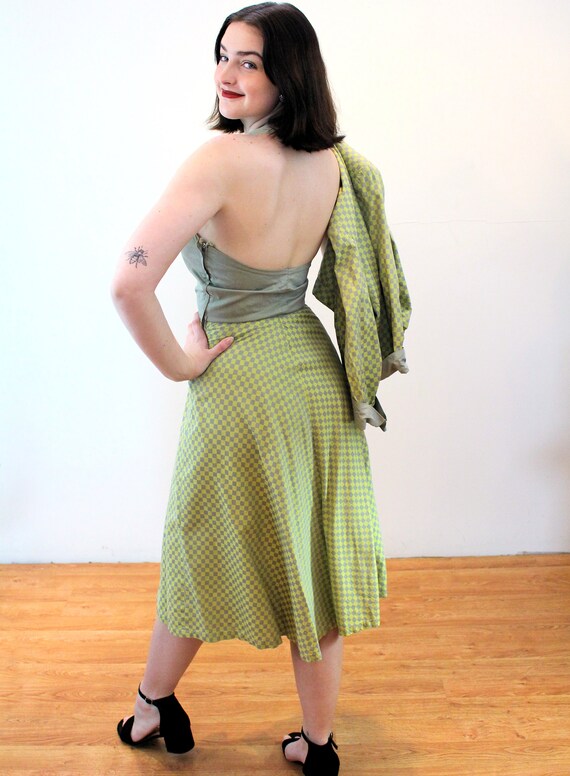 50s Checkered Halter Dress & Jacket S, Vintage Mi… - image 7