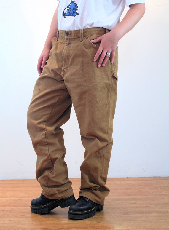90s Dickies Carpenter Pants 36 x 32, Vintage Brow… - image 2