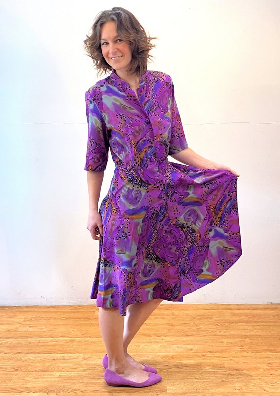 Purple leopard print dress sales