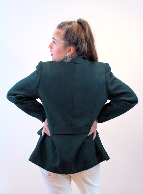 90s Laura Ashley Jacket M, Vintage Dark Green Cla… - image 3