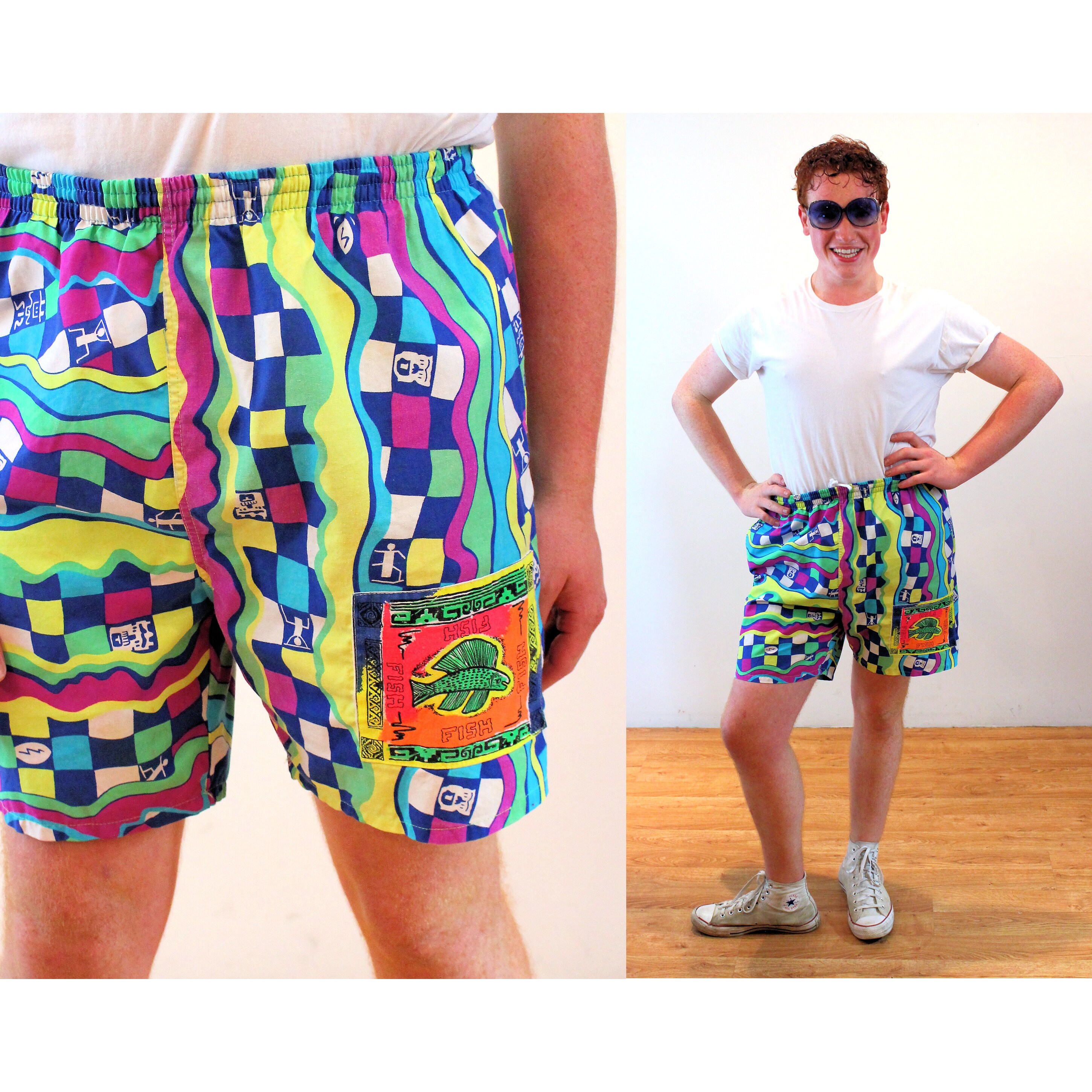 Colourful Baggy Swim Shorts