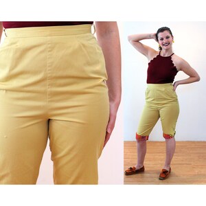 Ladies Women Cropped Trousers Stretchy Summer Cotton Capri Plus