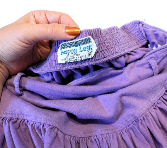 70s Paper Bag Waist Shorts M, Vintage Purple Cott… - image 6