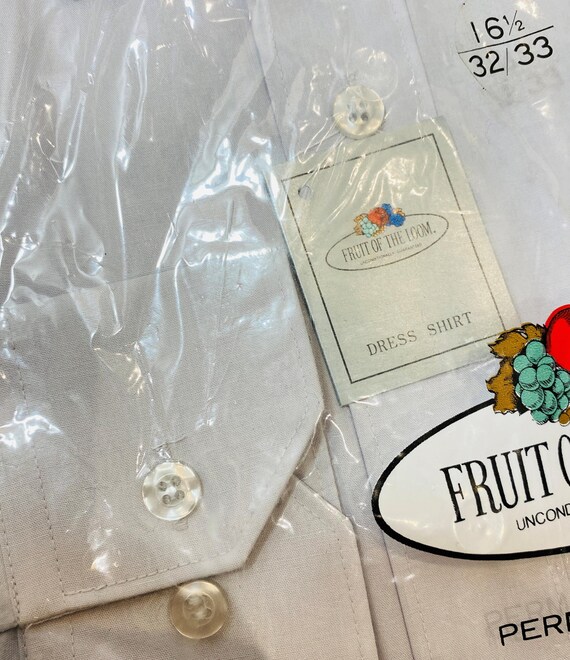 80s Deadstock Gray Shirt L, Vintage Fruit of the Loom Twill Men's