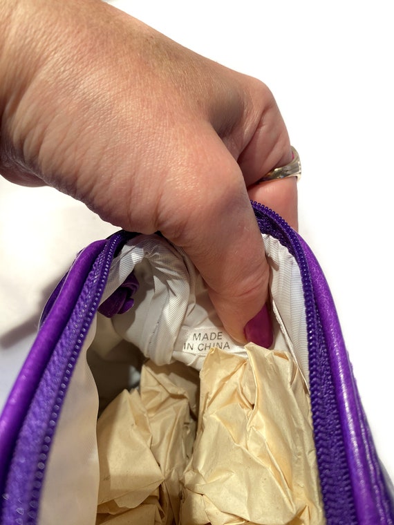 90s Purple Shoulder Bag, Vintage Deadstock NWT Vi… - image 9