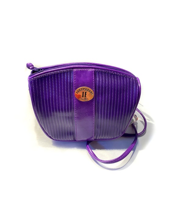 90s Purple Shoulder Bag, Vintage Deadstock NWT Vi… - image 1
